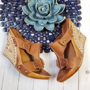 Vintage Hex Wood Cutout Rhinestone Wedges